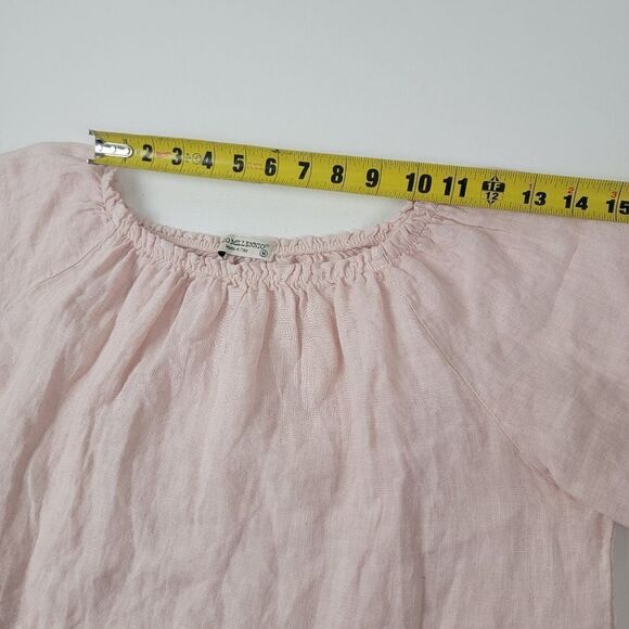 Terzo Milennio Pink Linen Shirt Blouse Women's size Medium - Picture 5 of 8